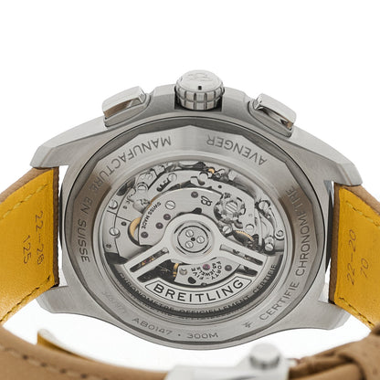 Stainless Steel Calfskin 44mm Avenger B01 Chronograph Automatic Watch Sand AB0147101A1X1