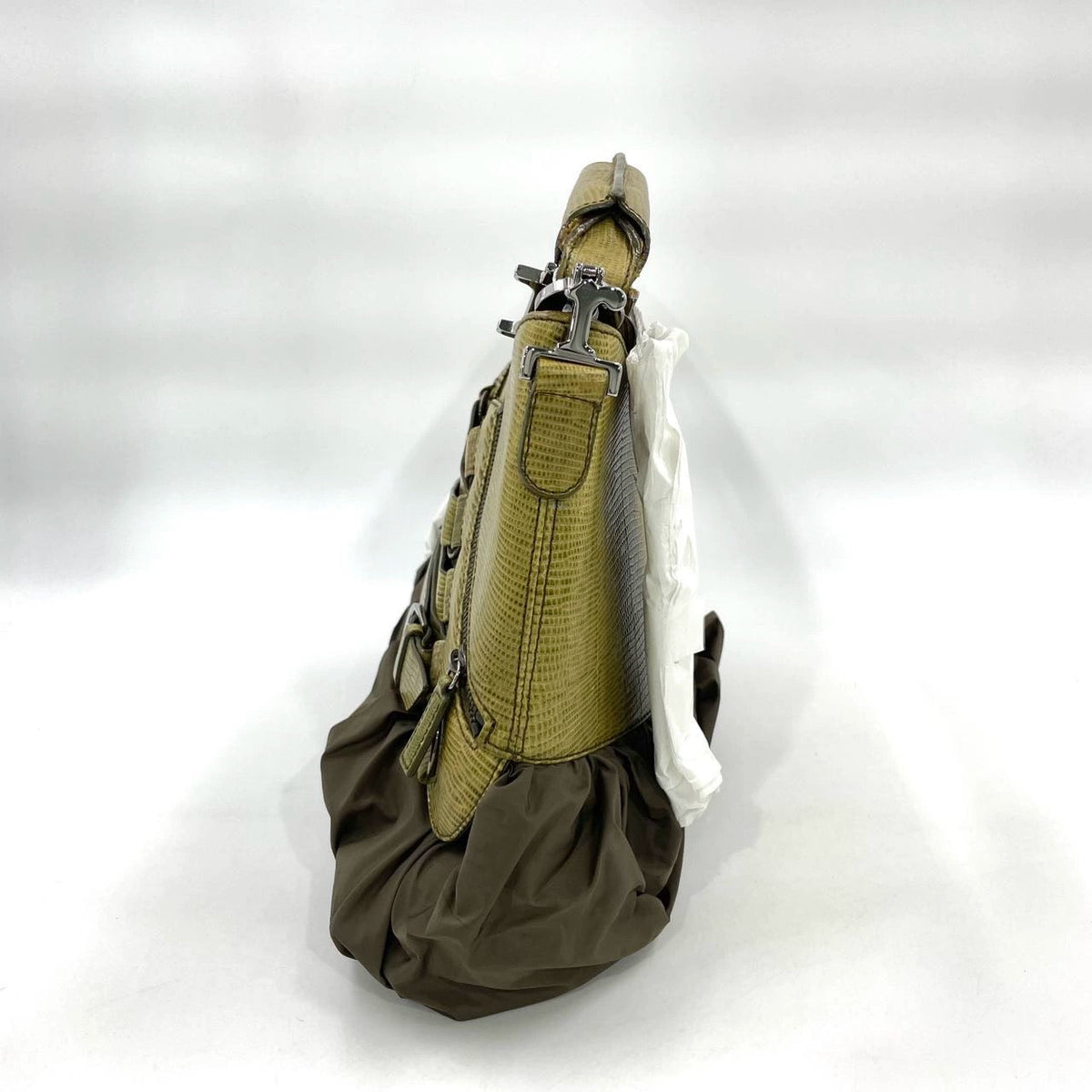 Dior Corset Dark Green Lizard-skin Leather and Satin Lace-up Ballet Bag Rovelle Bags