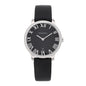 Stainless Steel Satin Diamond Bezel 31mm Atlas 2-Hand Quartz Watch Black