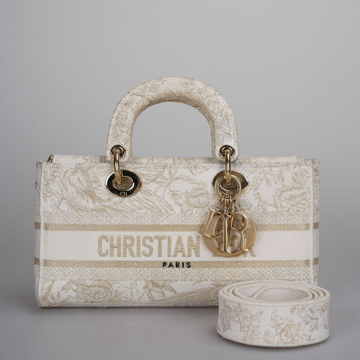 Christian Dior Lady D-Joy Bag In Beige Canvas Rovelle Bags