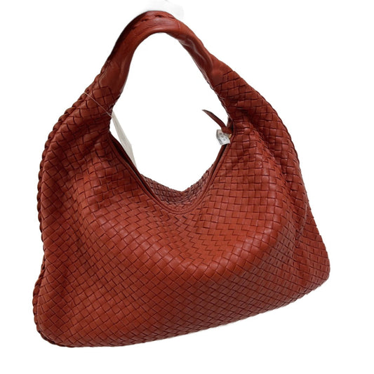 Bottega Veneta Veneta Hobo Medium Brick Red Intrecciato Leather Bag 47cm