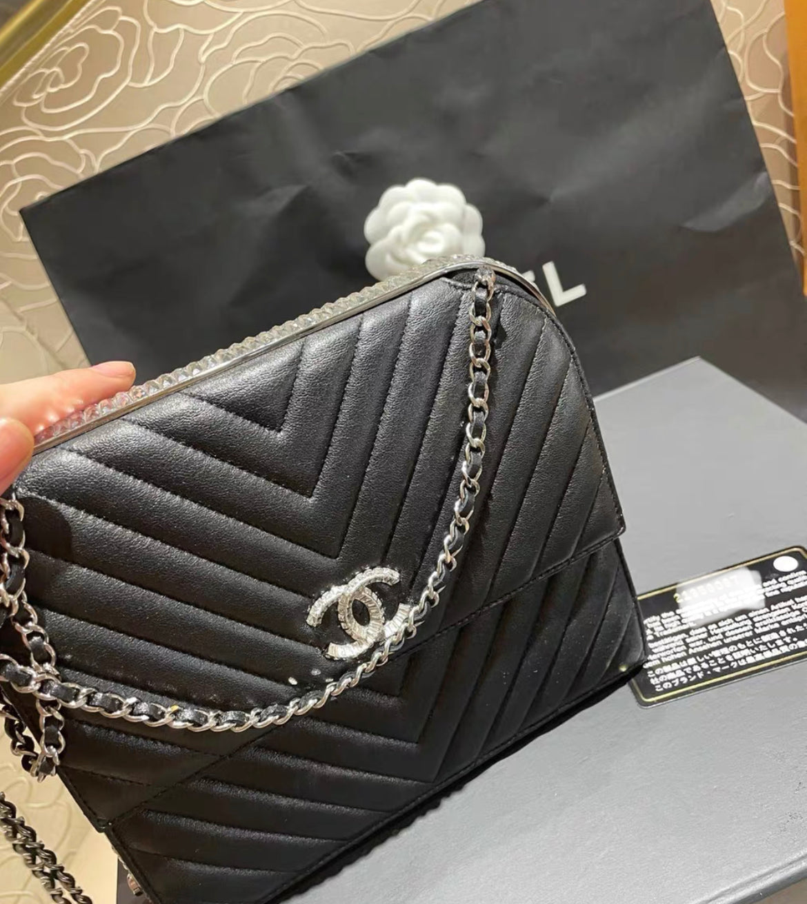 Chanel Luxury Leather Black Clutch Style 7 Rovelle Bags