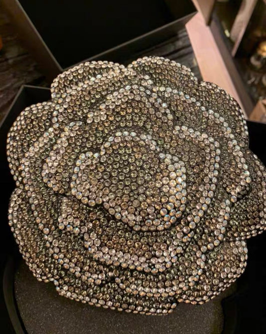 Chanel Strass And Resin Camellia Evening Clutch Bag Silver Hardware 2018 Rovelle Bags