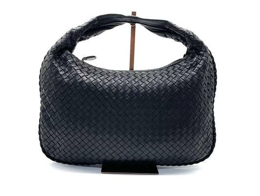 Bottega Veneta Intrecciato Hobo Bag Medium Black Lambskin leather