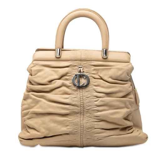 Beige Dior Lambskin Karenina Frame Bag Rovelle Bags