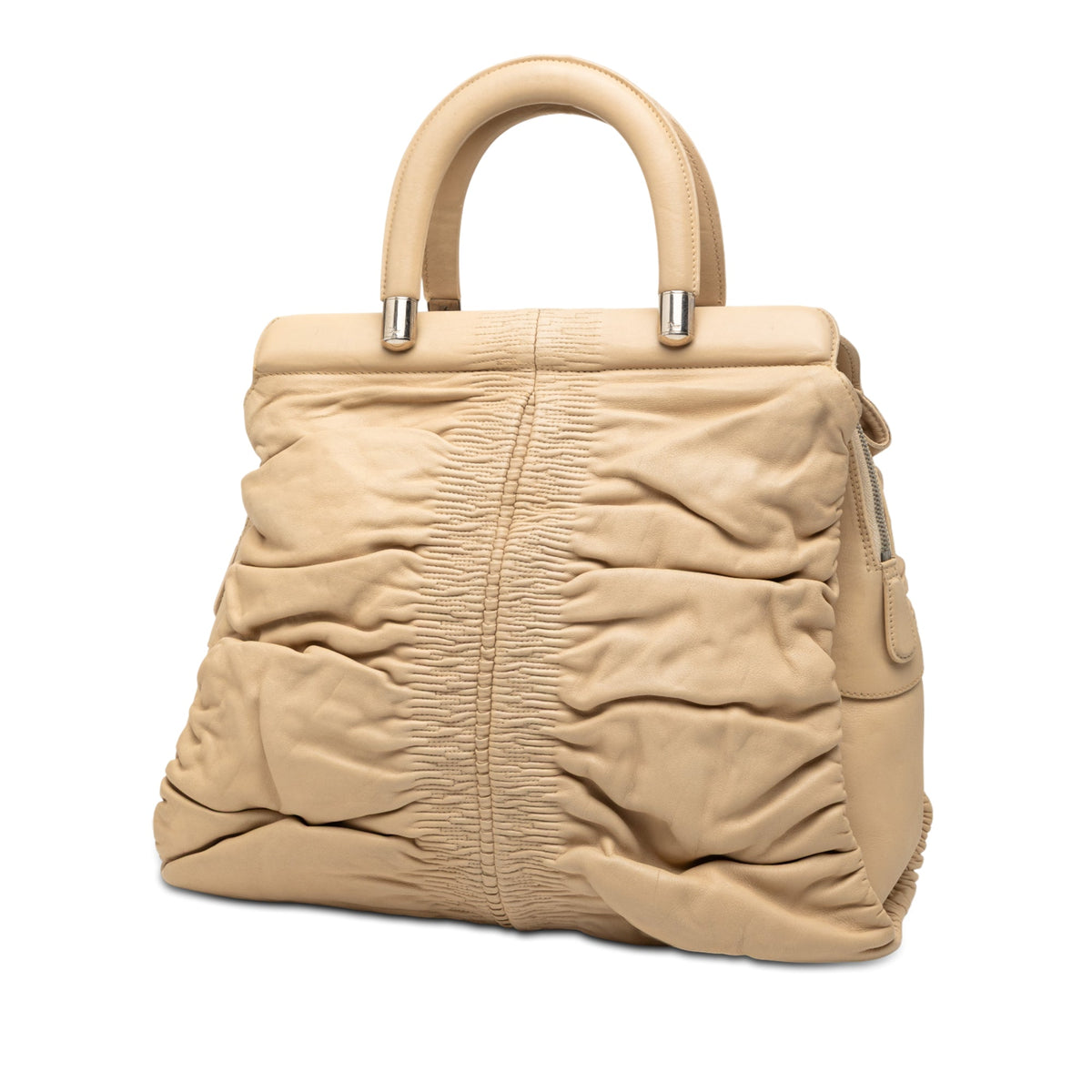 Beige Dior Lambskin Karenina Frame Bag Rovelle Bags