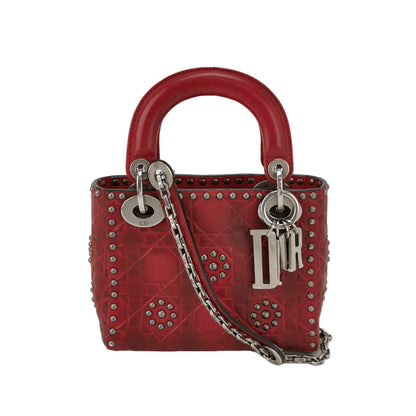 Lady Dior Mini Red Studded Flower Bag 2017 Dior Cruise Collection Rovelle Bags