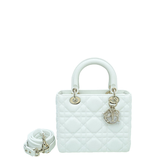 Christian Dior White Lady Dior Mesh Medium Bag Rovelle Bags