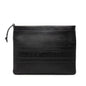 Black Dior Logo Embossed Leather Clutch Rovelle Bags