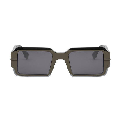 Fendi Sunglasses Rectangle Full Rim, Shiny Black/Grey Frame and Grey Lens FE40073U05A Rovelle Bags