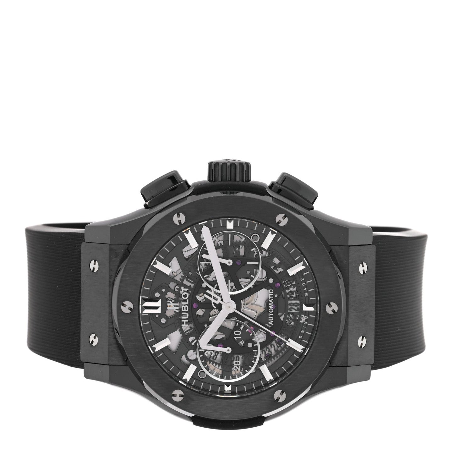 Ceramic Rubber 45mm Classic Fusion Aerofusion Chronograph Automatic Watch Black 525.CM.0170.RX