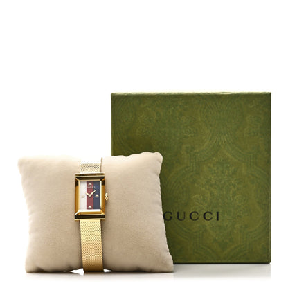 Stainless Steel 14mm Web G-Frame Quartz Watch Gold