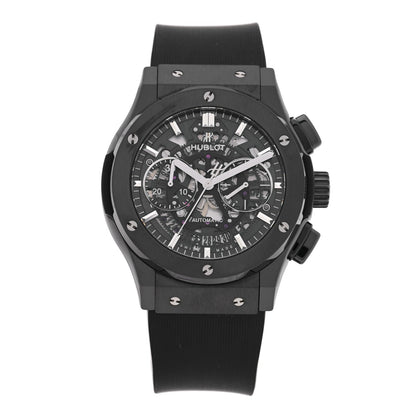 Ceramic Rubber 45mm Classic Fusion Aerofusion Chronograph Automatic Watch Black 525.CM.0170.RX