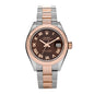 Stainless Steel 18K Everose Gold 28mm Oyster Perpetual Datejust Watch Chocolate Roman 279171