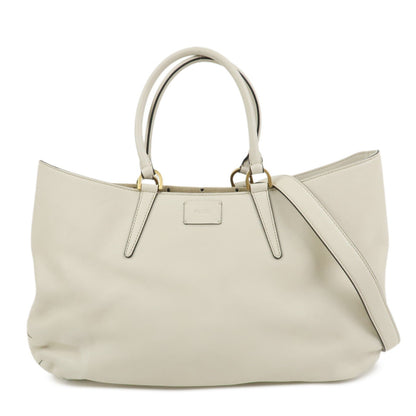 FENDI Logo Leather 2Way Bag Hand Bag Shoulder Bag Ivory 8BN238 Rovelle Bags
