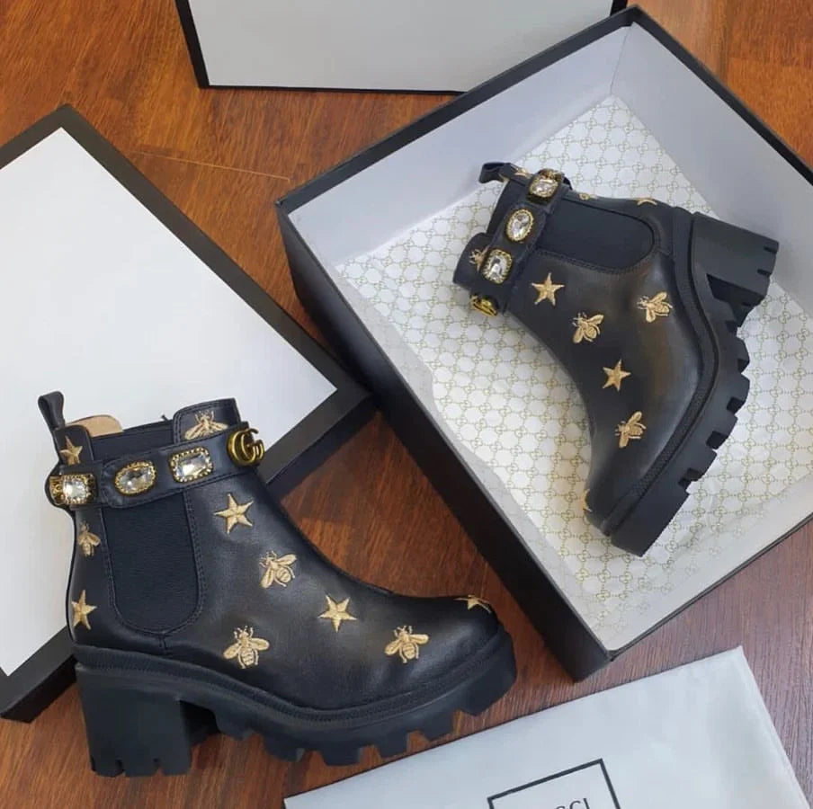 Gucci Leather Ankle Boot with Belt