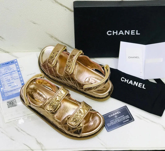 Chanel Sandals Golden