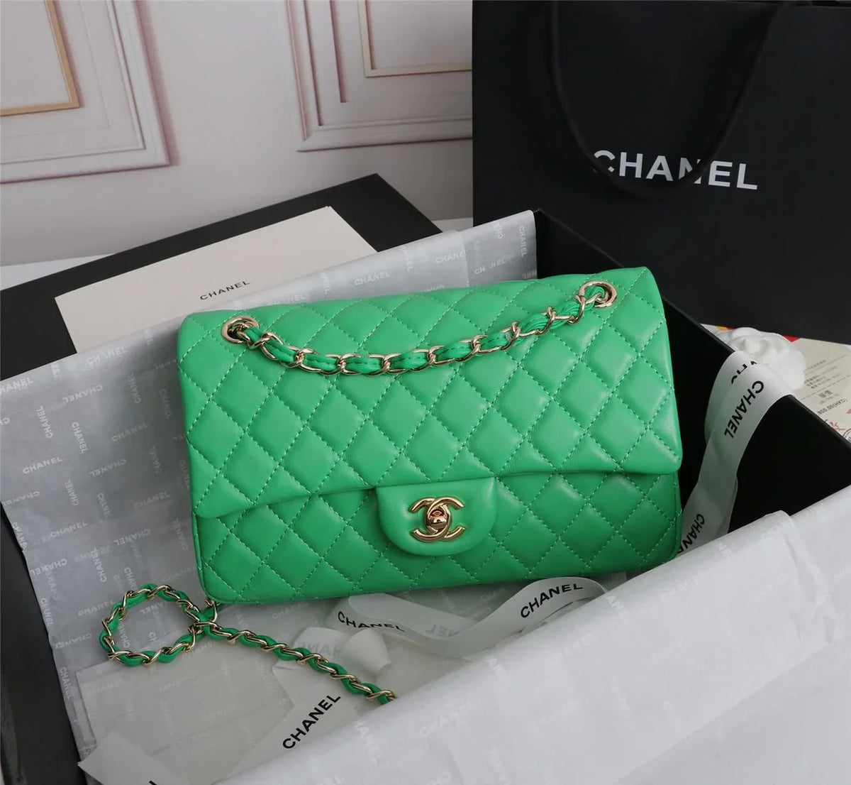 Chanel Classic Flap Bag 25 Green