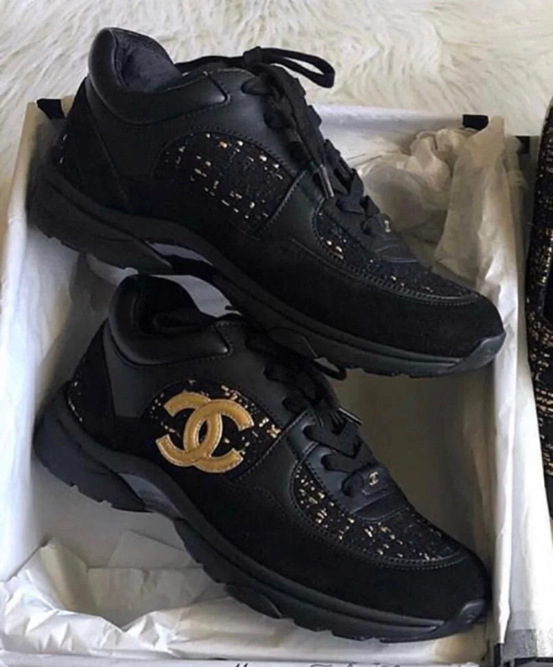 Chanel Sneakers Black & White
