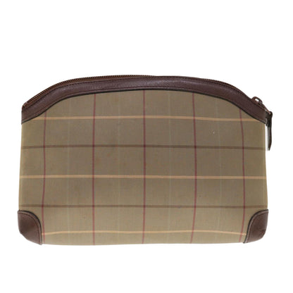 Burberry Brand Canvas Brown Clutch Bag Style 3