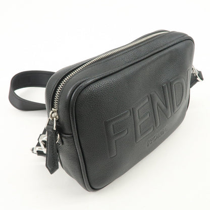 FENDI Logo Leather Camera Case Shoulder Bag Black 7M0286 Rovelle Bags