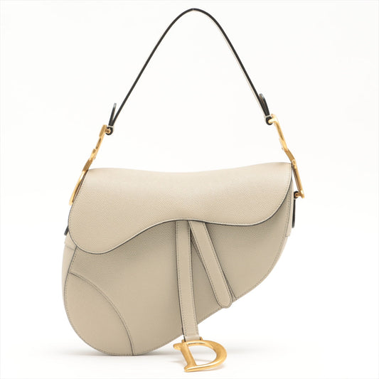 Christian Dior Beige Grained Leather Saddle Bag [Clearance Sale] Rovelle Bags