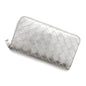 Bottega Veneta INTRECCIATO Zip Around Chozai Cloth Silver Leather
