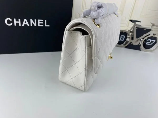 Chanel Classic Double Flap 25 Shoulder Bag White