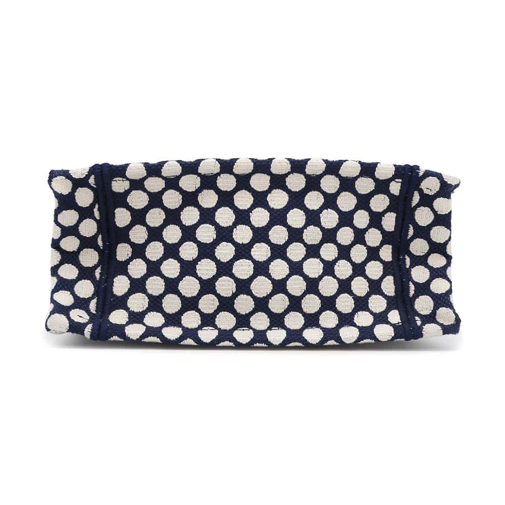 Dior Vertical Book Tote Dot White/Navy Canvas Rovelle Bags