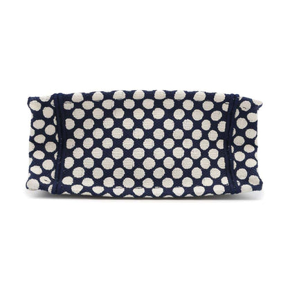 Dior Vertical Book Tote Dot White/Navy Canvas Rovelle Bags