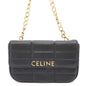 CELINE Chain Matelasse MonoChrome Shoulder Black Goatskin Leather