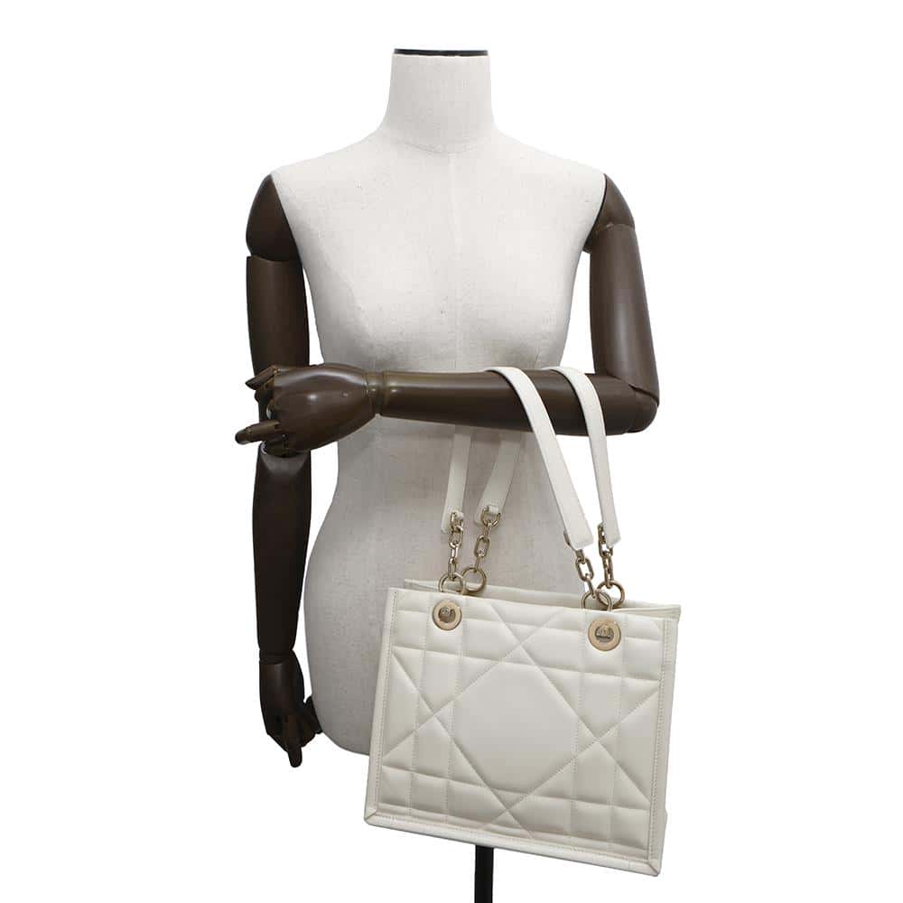 Dior Archi Cannage Essential Tote Bag Ivory Leather Rovelle Bags