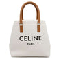 CELINE Horizontal Cabas White/Brown192162BNZ.02NT Canvas Leather