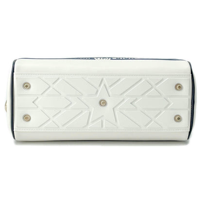 Dior Vibe 2WAY Bowling Bag White/NavyM6209OOBR Leather Rubber Size Small Rovelle Bags