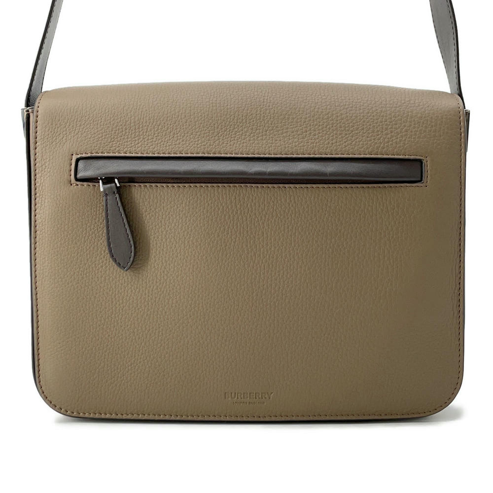 BURBERRY Flap messenger bag Brown Leather