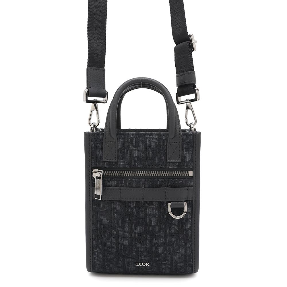Dior Safari North South 2way Tote Bag Black2ESWS017YKY Jacquard Calf Leather Size Mini Rovelle Bags
