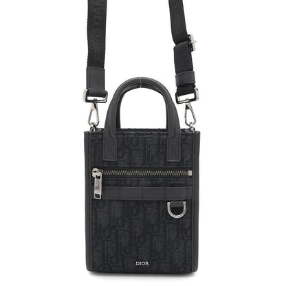 Dior Safari North South 2way Tote Bag Black2ESWS017YKY Jacquard Calf Leather Size Mini Rovelle Bags