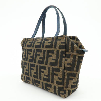 FENDI Zucca Canvas Leather Hand Bag Brown Black Navy 8N0000 Rovelle Bags