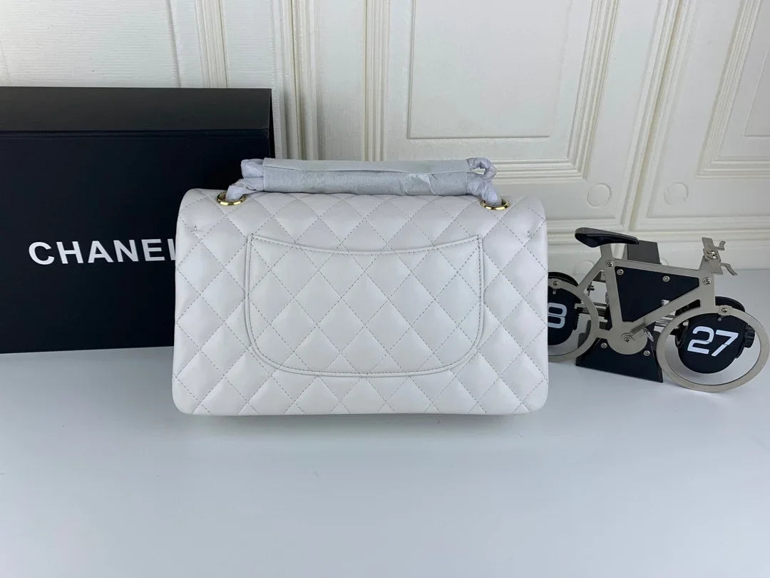Chanel Classic Double Flap 25 Shoulder Bag White