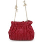 Dior Cannage ChainShoulder Bag with PearlBag Charm Red Leather Rovelle Bags