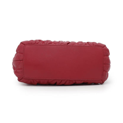 Dior Cannage ChainShoulder Bag with PearlBag Charm Red Leather Rovelle Bags