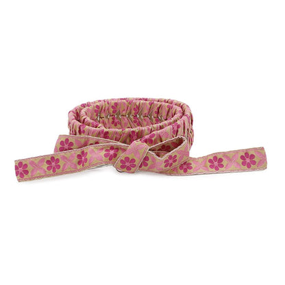 FENDI ?Strap You Ribbon Floral Pink8AV077 Leather Cotton Rovelle Bags
