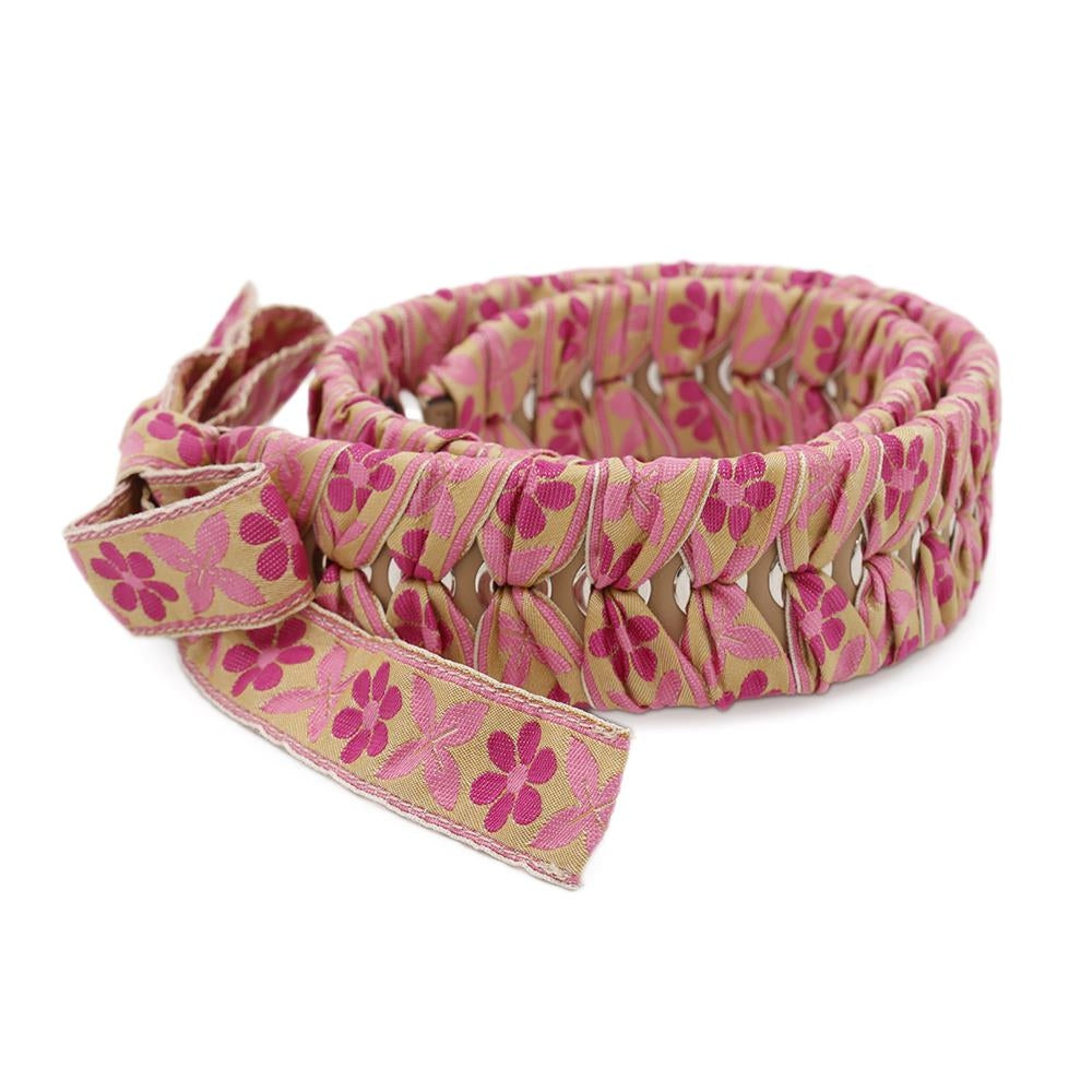 FENDI ?Strap You Ribbon Floral Pink8AV077 Leather Cotton Rovelle Bags