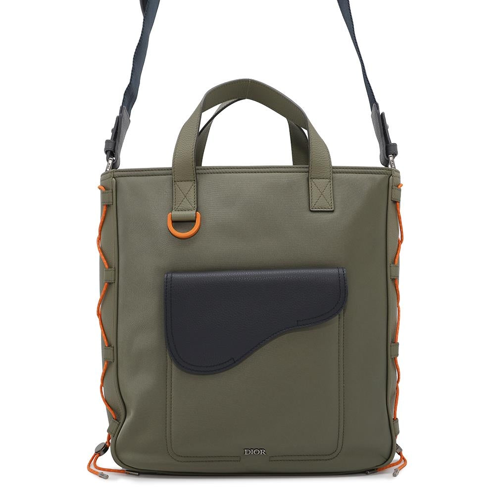 Dior sacai Collaboration 2WAY Saddle Bag Khaki/Black1ADSH198USF Nylon Leather Rovelle Bags