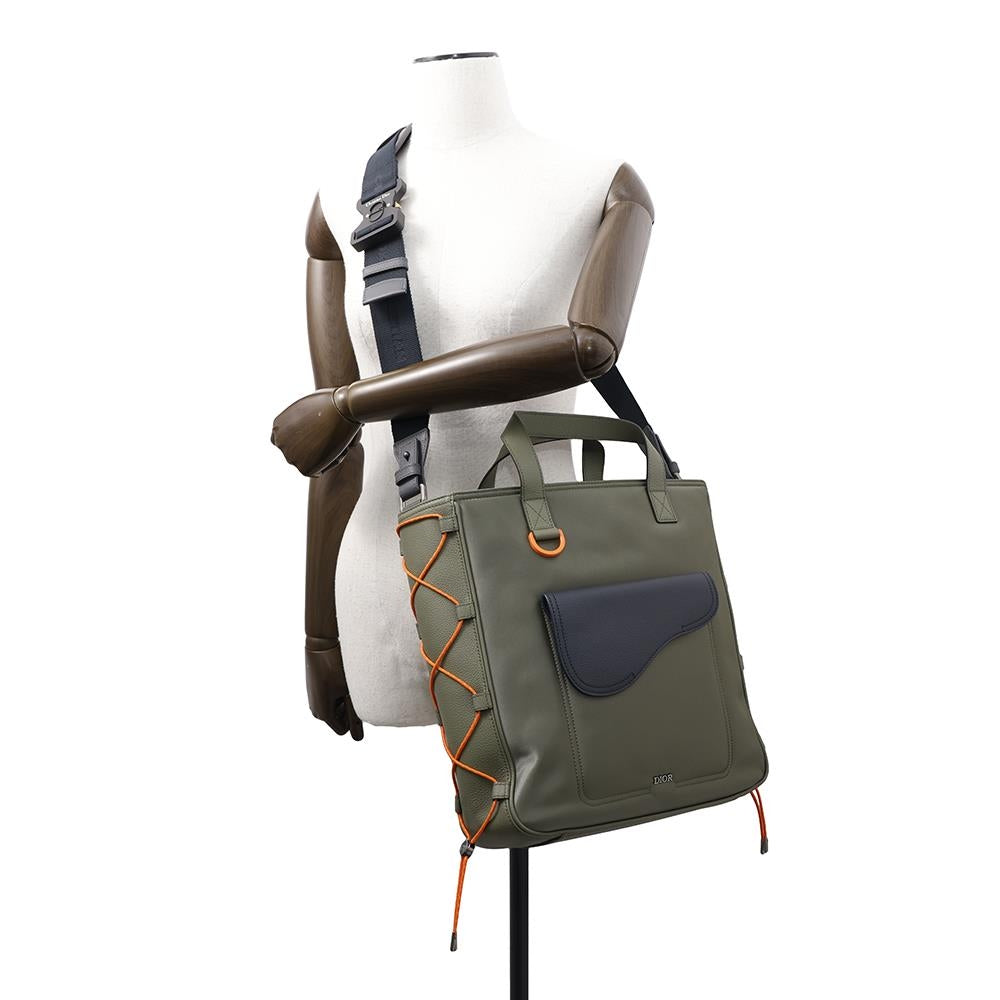 Dior sacai Collaboration 2WAY Saddle Bag Khaki/Black1ADSH198USF Nylon Leather Rovelle Bags