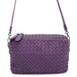 Bottega Veneta INTRECCIATO Shoulder Bag Purple Leather