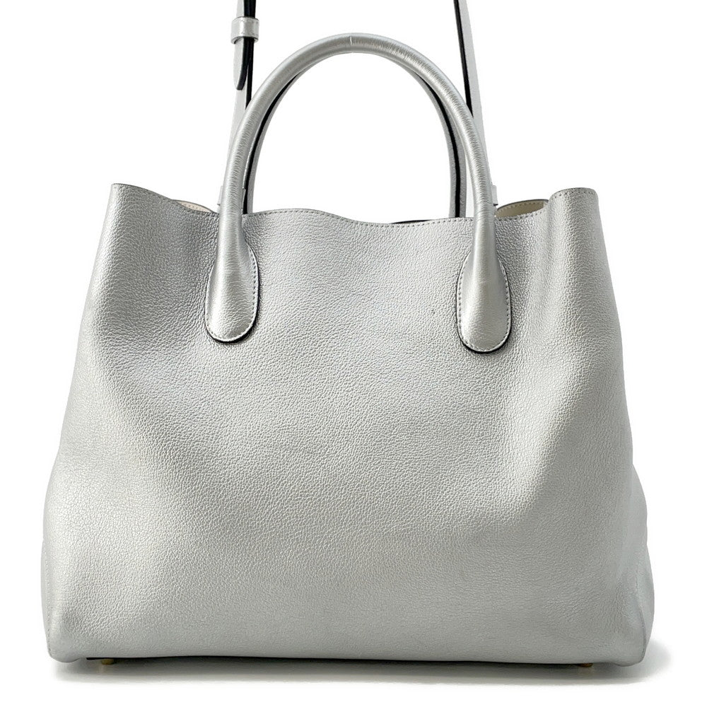 Dior Open Bar 2WAY Handbag Silver Leather Rovelle Bags
