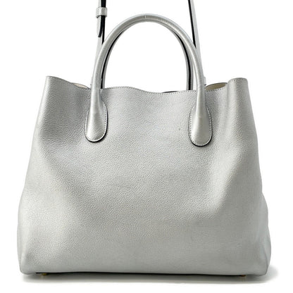 Dior Open Bar 2WAY Handbag Silver Leather Rovelle Bags