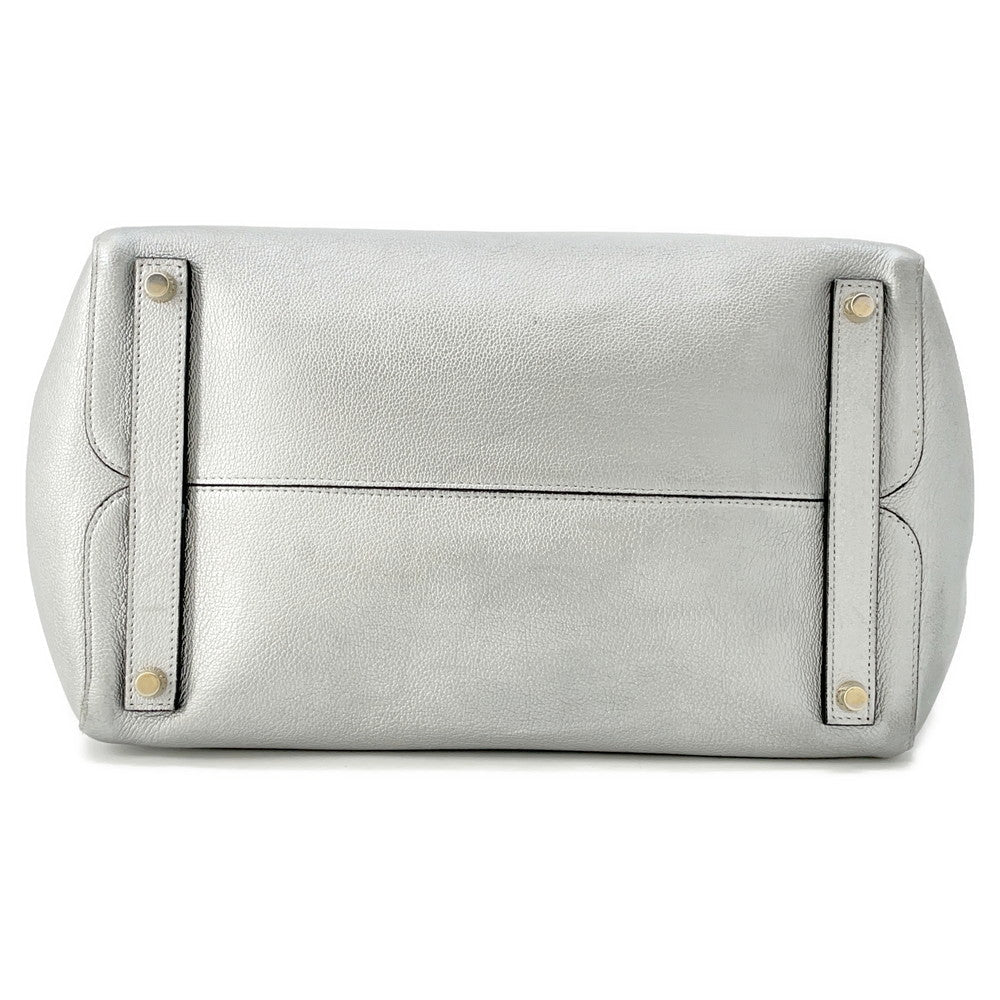 Dior Open Bar 2WAY Handbag Silver Leather Rovelle Bags