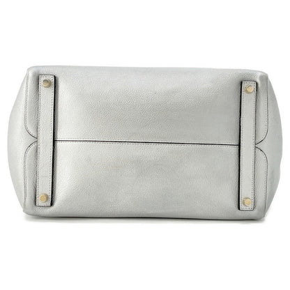 Dior Open Bar 2WAY Handbag Silver Leather Rovelle Bags